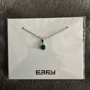 EFFY 18” Silver Tone Necklace with Green Pendant